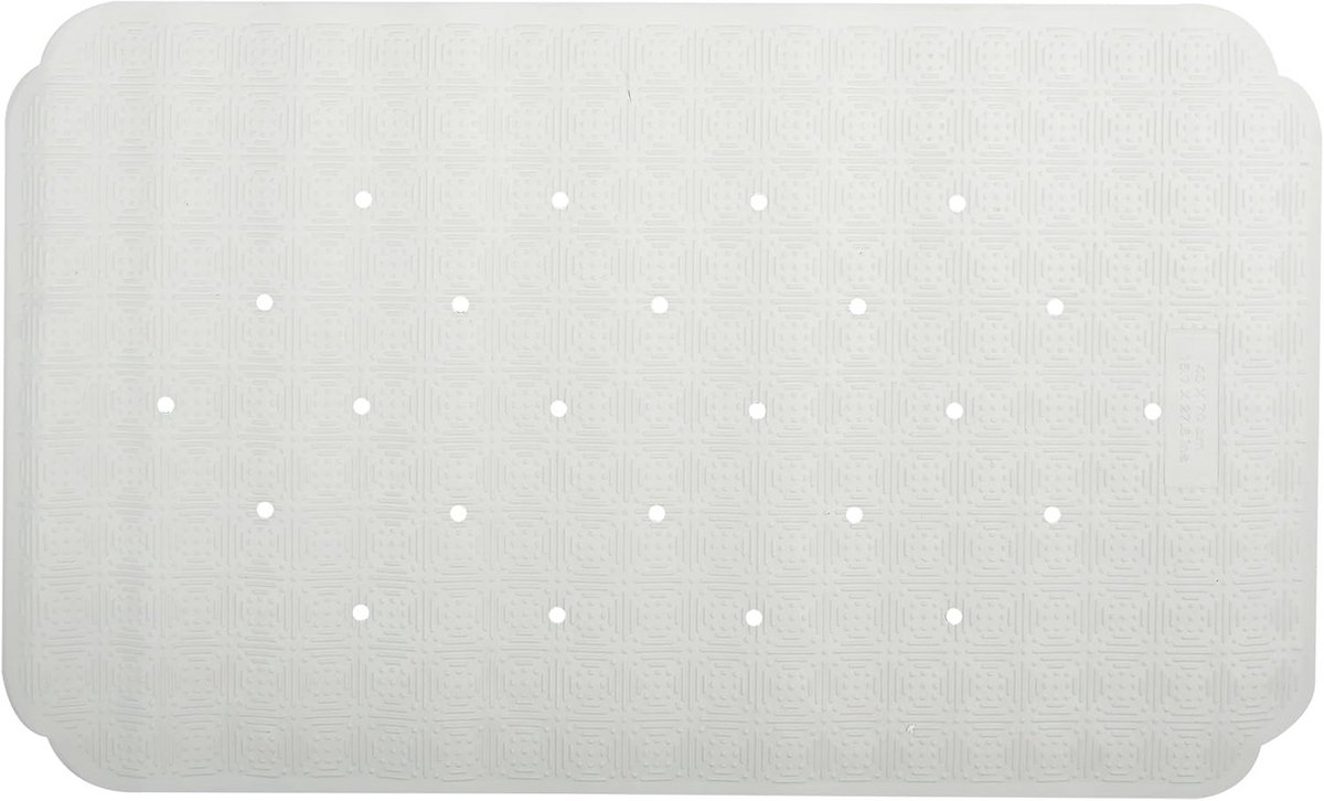 Antibacteriële Antislip Douchemat - Natuurlijk Rubber, 70 x 40 cm, Wit