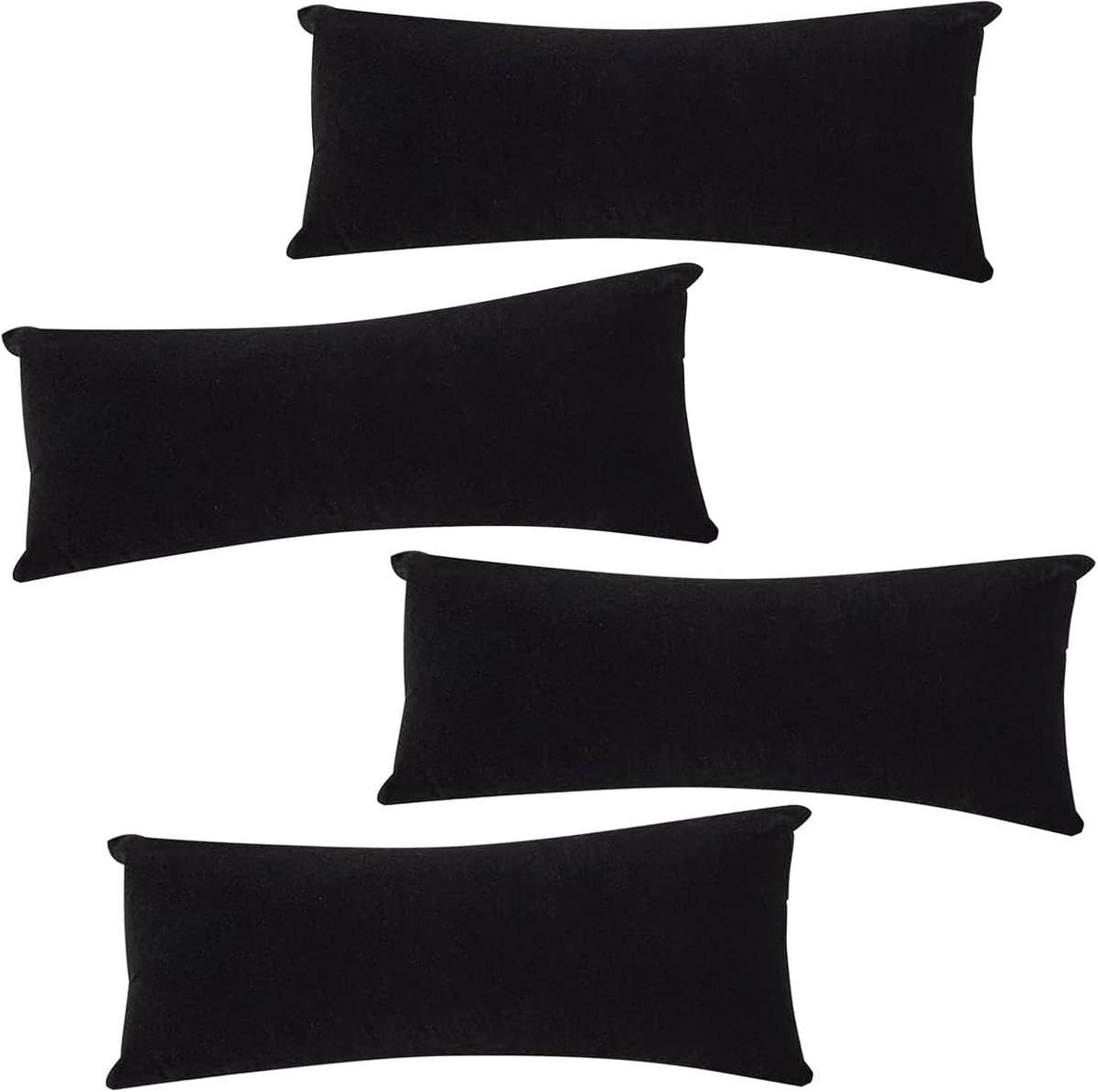4 Pcs Pols Horloge Kussens - Lange Kussen Horloge Display - Kussen Armband Zwart Fluweel Sieraden Display Kussen Geschikt voor Horloges - Armbanden - Halskettingen - Sieraden Stands
