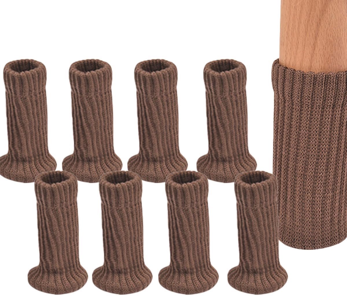 8 stuks stevige en elastische stoelsokken voor vloerbescherming