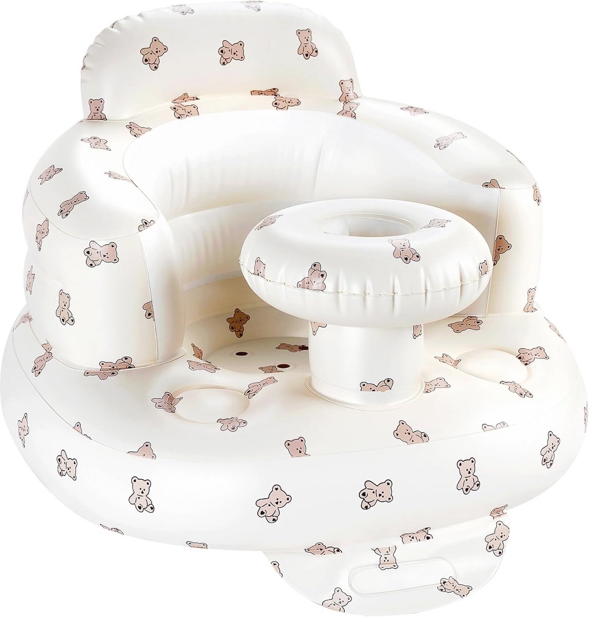 Opblaasbare babyzitje met dienblad - Comfortabele vloerstoel voor baby's vanaf 3 maanden met ingebouwde luchtpomp en rugsteun