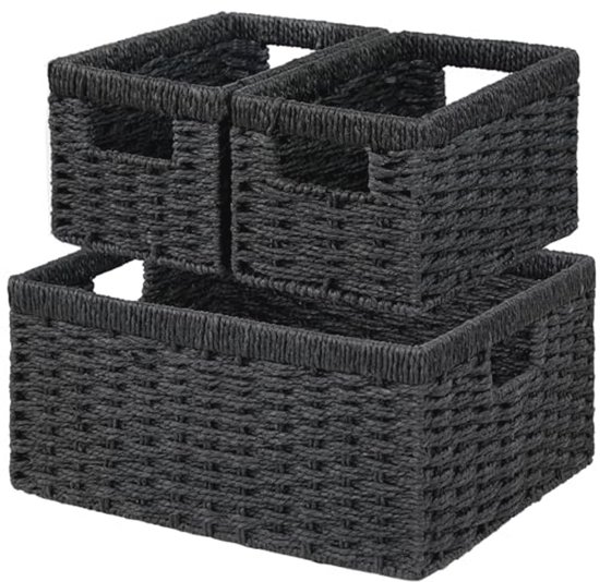 Blanketswarm Rieten manden voor opslag organiseren, rechthoekige weven rotan mand waterhyacint opbergmanden voor aanrecht woonkamer woondecoratie bruin, 7,9 x 5,5 x 2,7 inch Blanketswarm Rieten manden voor opslag organiseren, rechthoekige weven rotan mand waterhyacint opbergmanden voor aanrecht woonkamer woondecoratie bruin, 7,9 x 5,5 x 2,7 inch