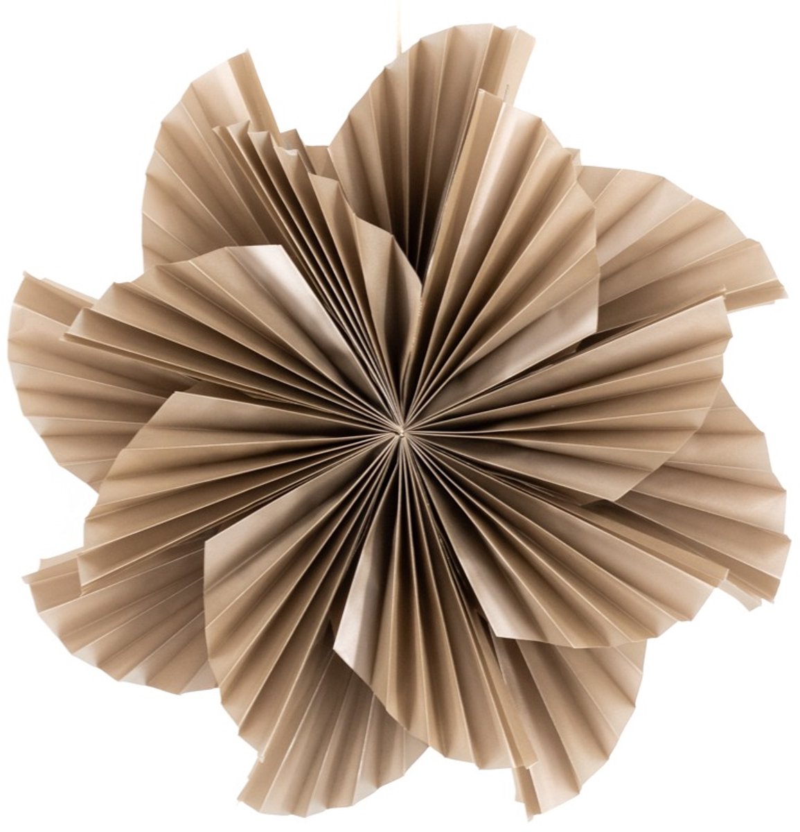 Papieren kerstster waves 40cm taupe met pendel