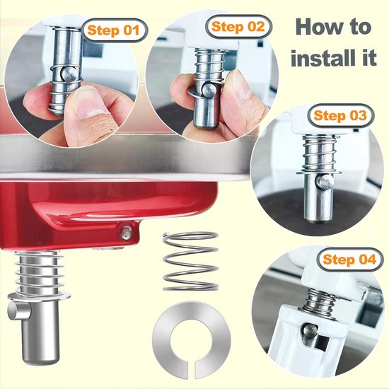 Roestvrijstalen Veer Accessoire voor Keukenhulp Stand Mixer 4.5/5/6/7 Quart van Merkloos — afbeelding 2