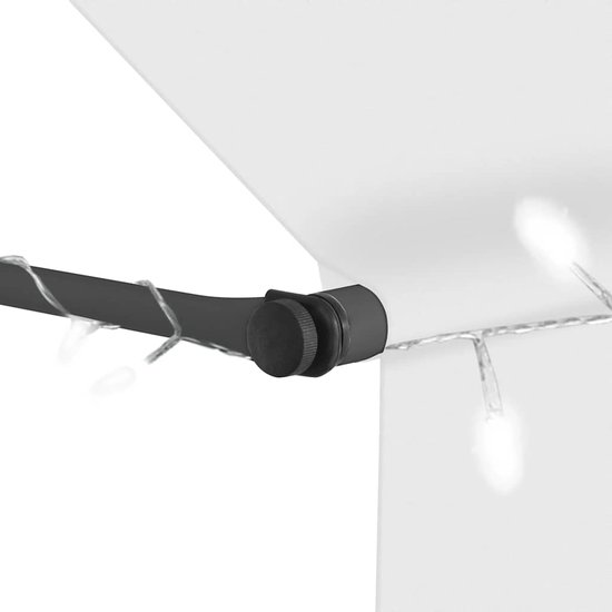 Auvent extensible manuellement avec LED 300 cm crème