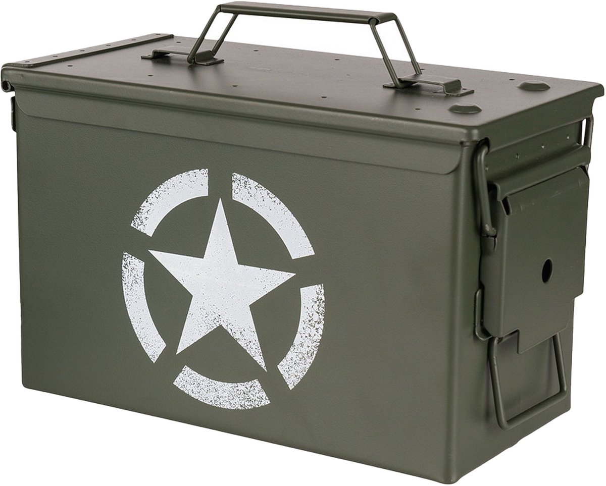 Fosco industries opberg box - groen - 7,1 liter - 30 x 15 x 19 cm - staal