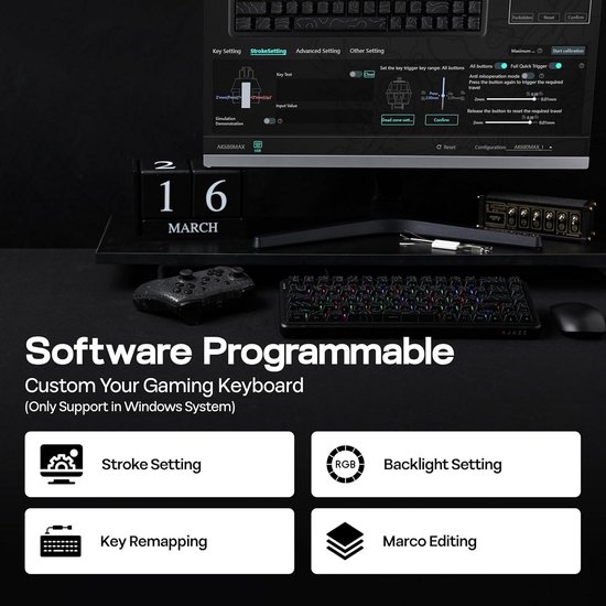 Compact 68% Gaming Toetsenbord met Magnetische Hall Effect Switches en 8K Polling Rate — afbeelding 3