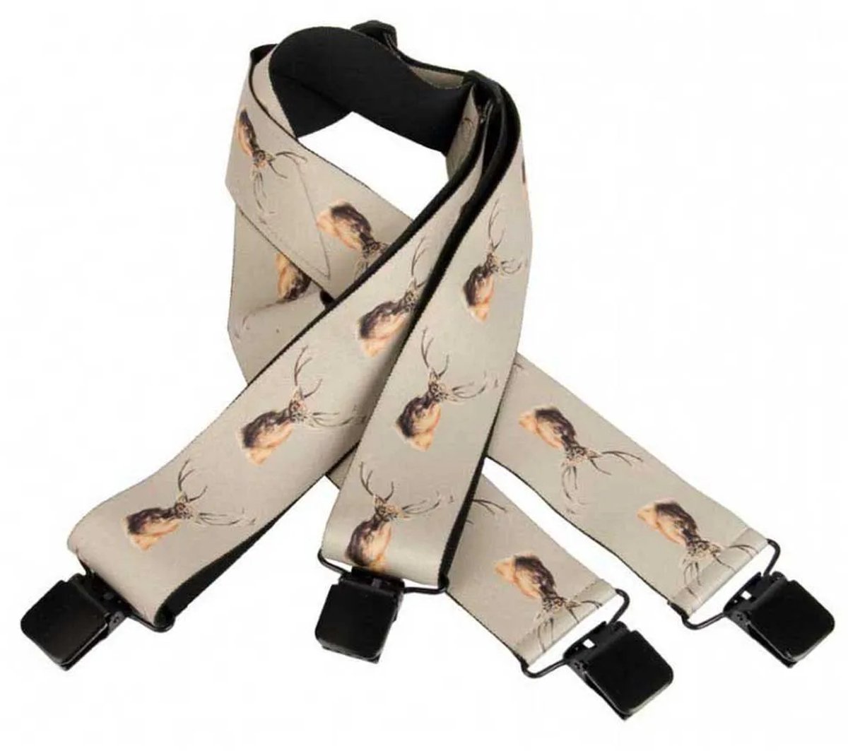 Somlys Motif Cerf Bretelles Bretels Grijs