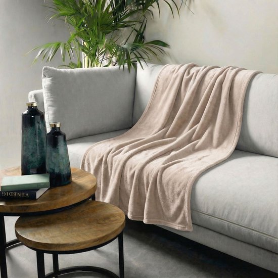 Dutch Decor - OWEN - plaid 130x160 cm - coral fleece deken - heerlijk zacht - Pumice Stone - beige