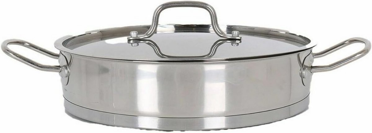 Grote Kookpan 28 cm 4,3 Liter met Glazen Deksel Geschikt voor Inductie
