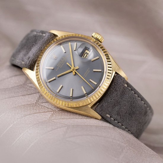 Bracelet de Montre en Cuir B&S Luxe - Daim Gris Foncé Refined - 20mm