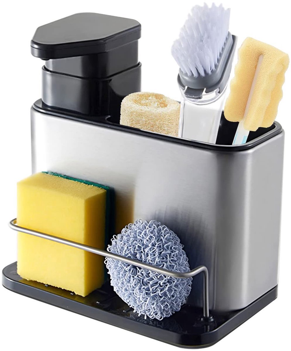 Stunq® Geavanceerde Keuken Spoelbak Organizer met Zeepdispenser en Lekbak