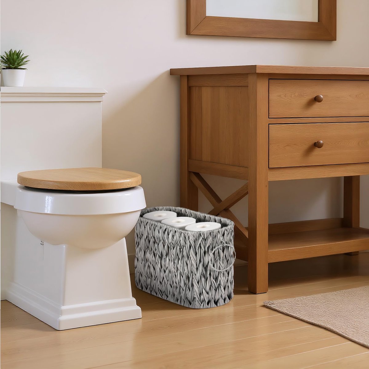 Unyqoos® Stijlvolle en Ruime Opbergmand voor Toiletpapier en Tijdschriften — cadeau in Cadeau-ideeën - foto 2