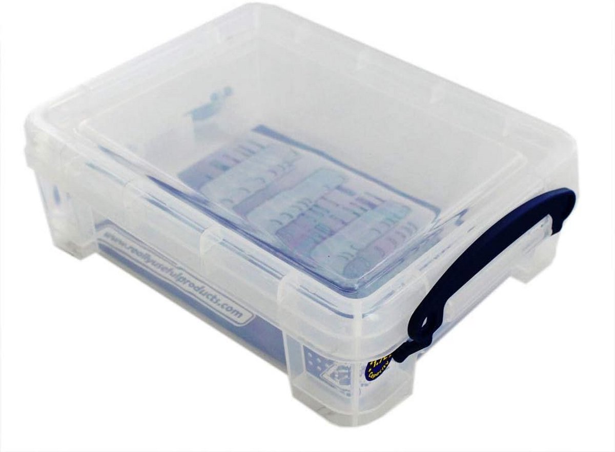 Set van 6 Transparant Blauwe Opbergdozen 1,75 Liter met Deksel