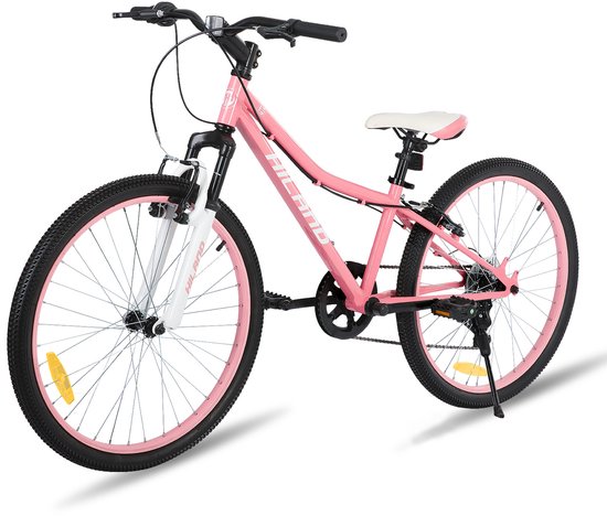 Hiland Climber 2.0 Tiener Forensen Stadsfiets - 24 inch - 7 versnellingen ​​- V-Brake - Roze - Geschikt voor buitenactiviteiten in de lente van Hiland — afbeelding 2