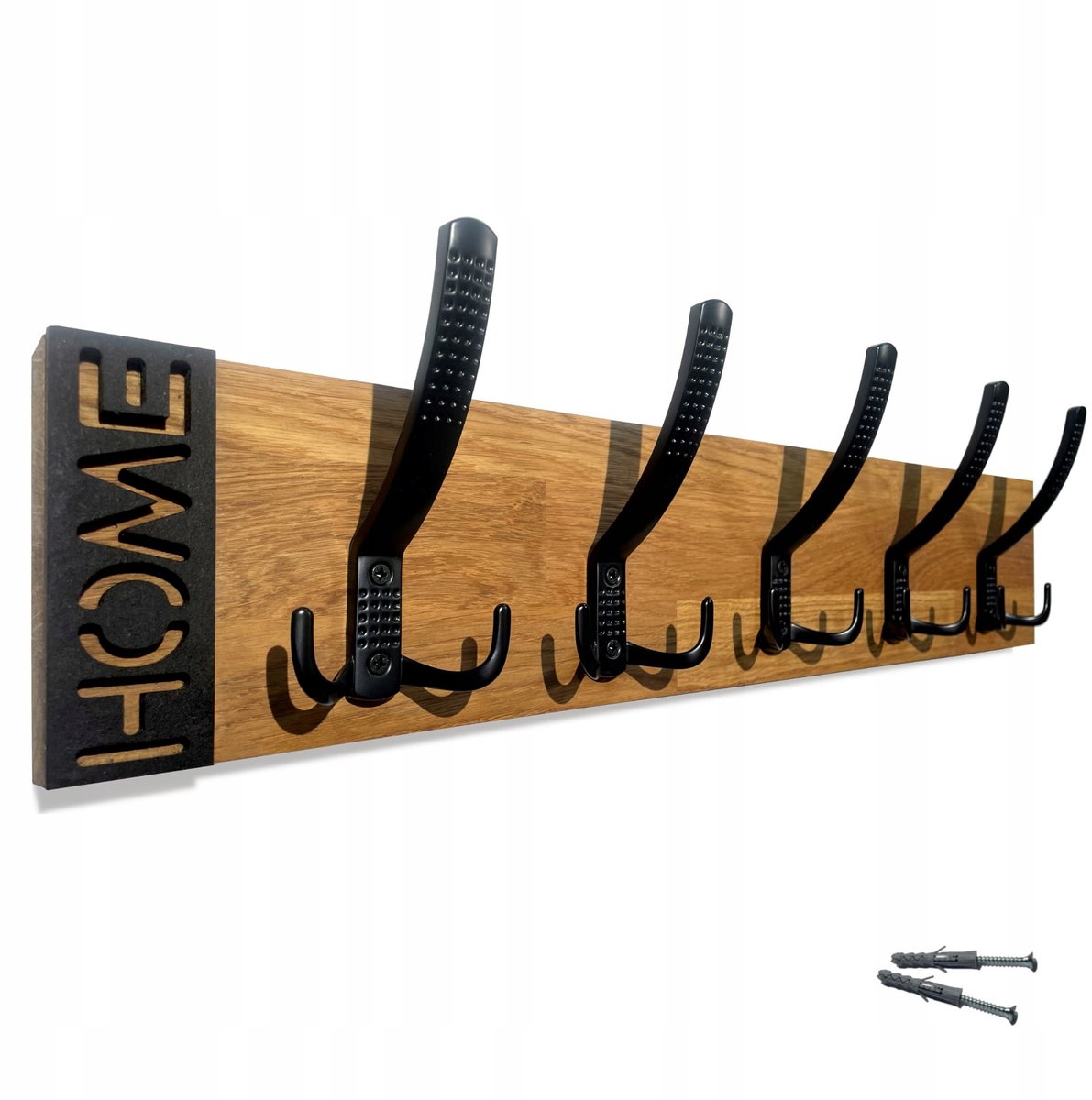 Houten Wandkapstok Eikenhout Modern 60cm voor Hal