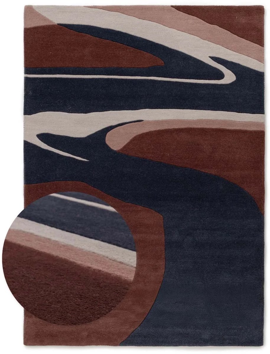 Modern vloerkleed - Skulptur Canyon rood/blauw 300x400