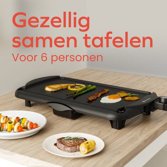 Royal Catering - Dubbele elektrische grillplaat - 730 x 400 mm - - Flat