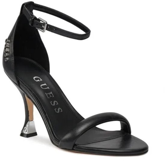 Sandales Guess Inata en cuir noir pour femme, avec plateforme et talon aiguille - Pointure 39