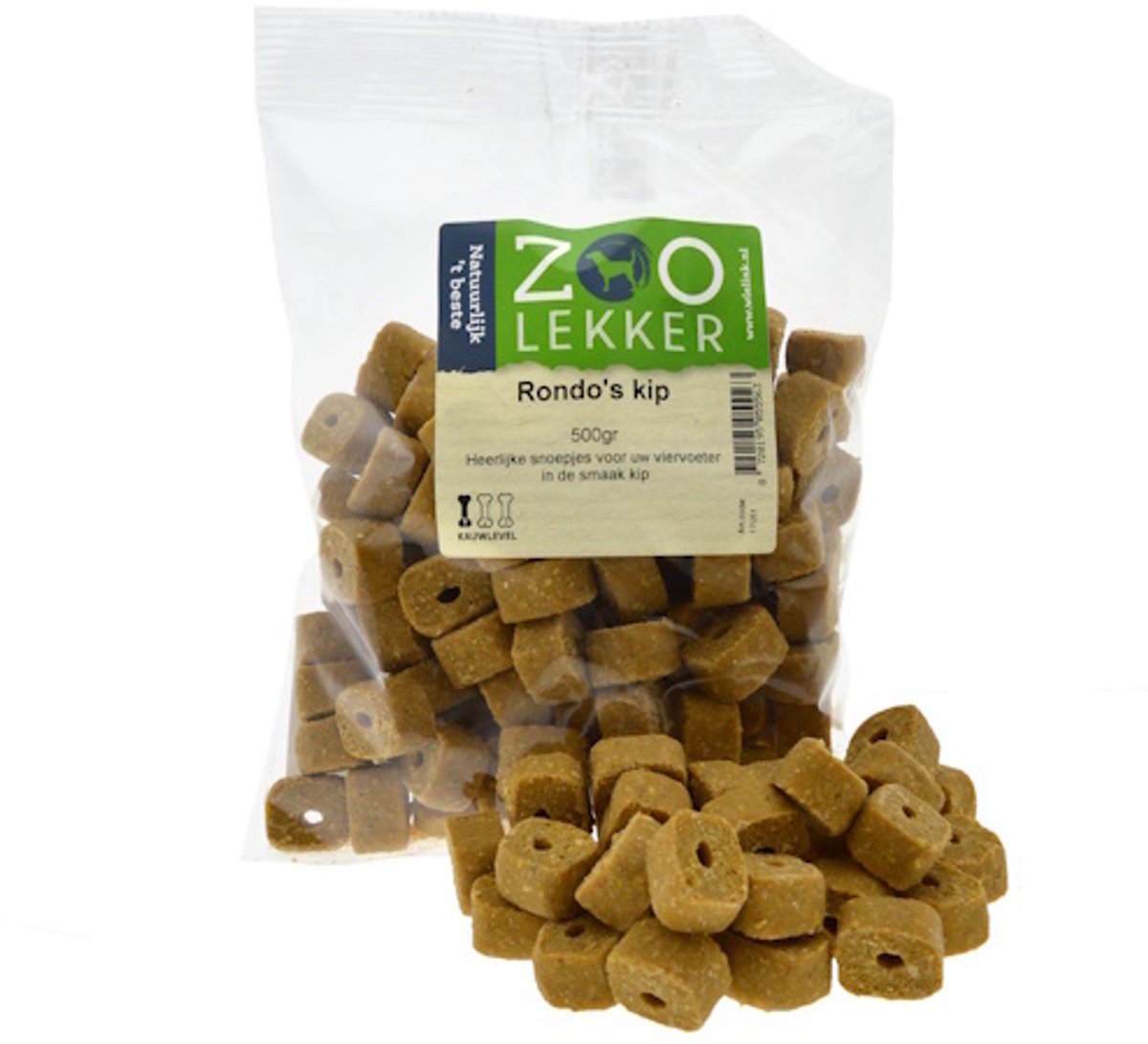 Zoolekker Rondo’s kip hondensnack - suikervrije semi-moist trainers en traktaties, 500 g