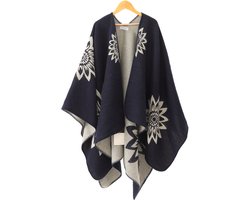 Emilie scarves - poncho - cape - omslagdoek - donkerblauw