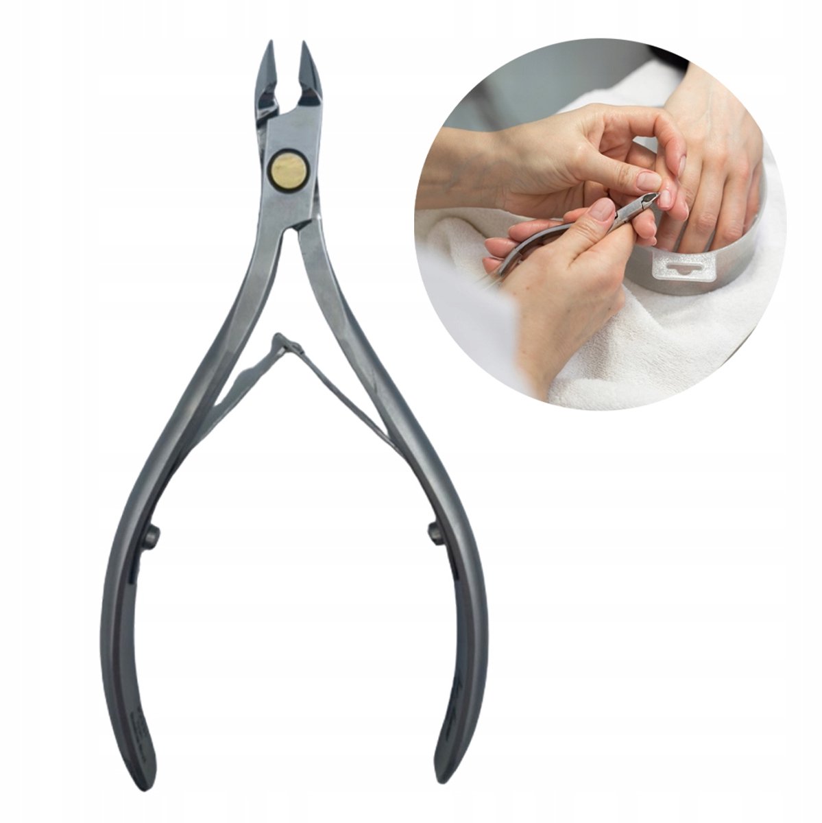 Handgemaakte roestvrijstalen nagelriemtang met dubbele veer - 11 mm/13 cm