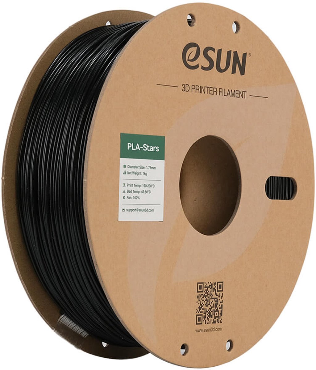 eSun eStars PLA Galaxy zwart / Galaxy black 1 kg - 1.75mm - 3D printer filament