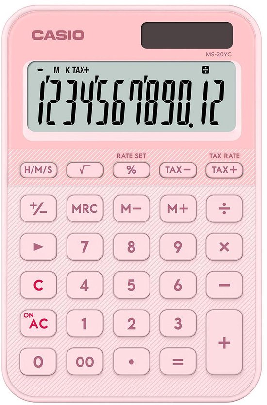 Rekenmachine Casio MS-20UC - kleur roze