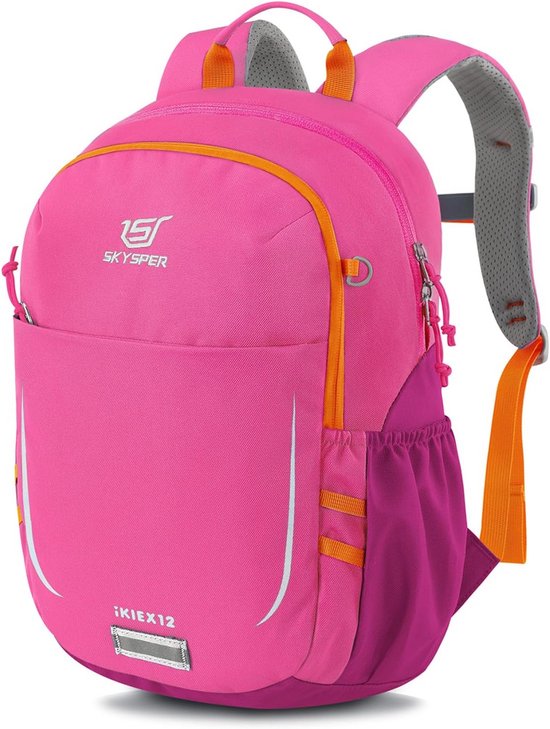 SKYSPER Kinderrugzak met borstband, klein, 12 l, wandelrugzak, jongens, meisjes, kleuterschool, dagrugzak vanaf 5-8 jaar, voor wandelen, school, Groen, 12L