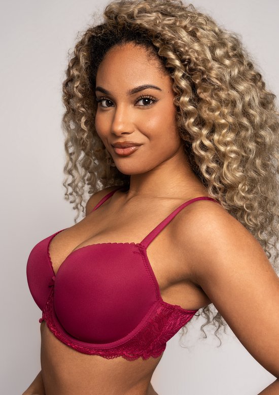 After Eden Bizou - Soutien-gorge à armatures préformées avec dentelle - Femme - Bordeaux - Taille 90F