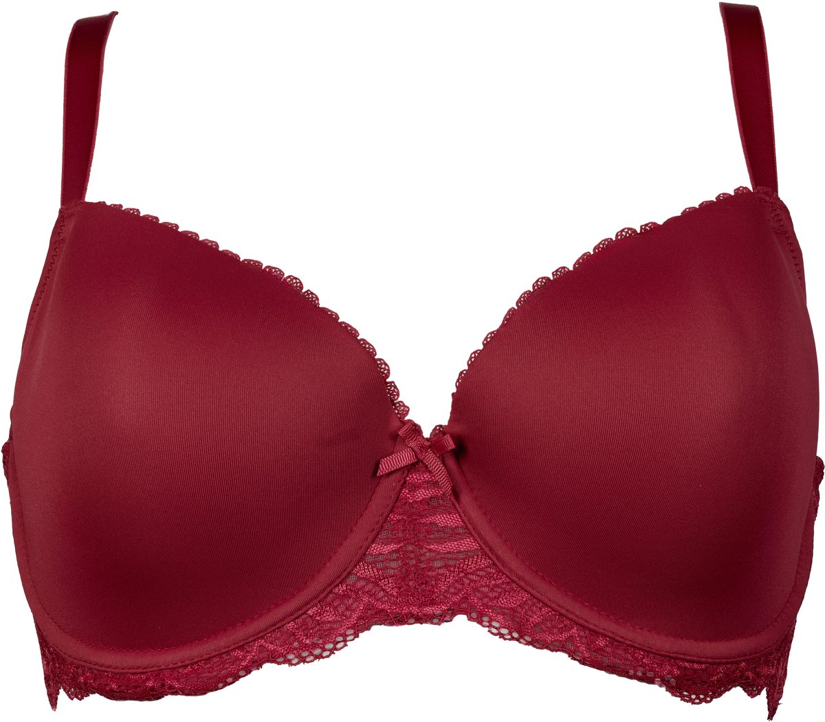 After Eden Bizou - Voorgevormde Beugel BH met kant - Dames - Bordeaux - Maat 75F