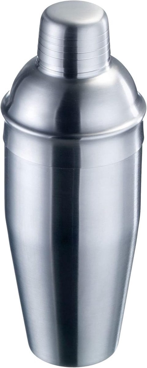 Stunq® Cocktailshaker met geïntegreerde zeef en deksel, inhoud: 0,75 liter, roestvrij staal, zilver/geborsteld