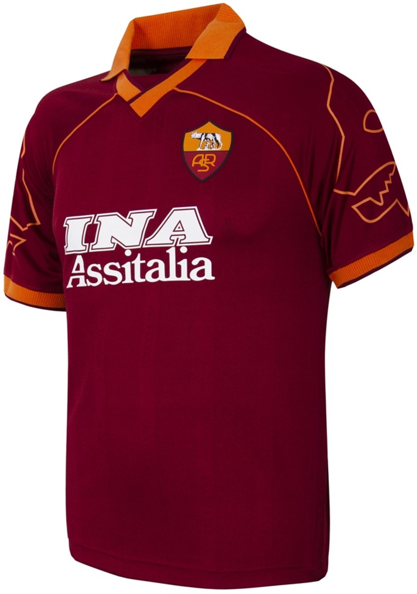 COPA - AS Roma 1999/00 Retro Voetbalshirt - Heren - Rood - XL