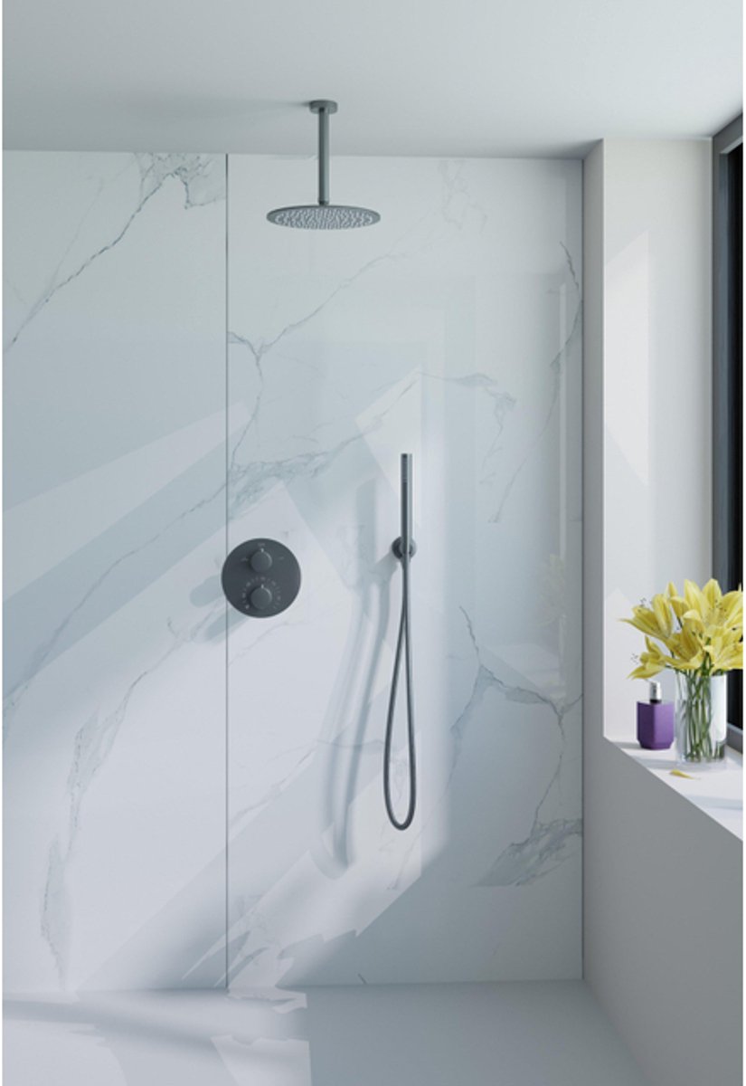 FugaFlow Eccelente Acces Inbouw Regendoucheset - rond - thermostatisch - plafondarm - 25cm