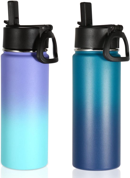 Geïsoleerde metalen waterfles 400 ml voor warme en koude dranken | bol