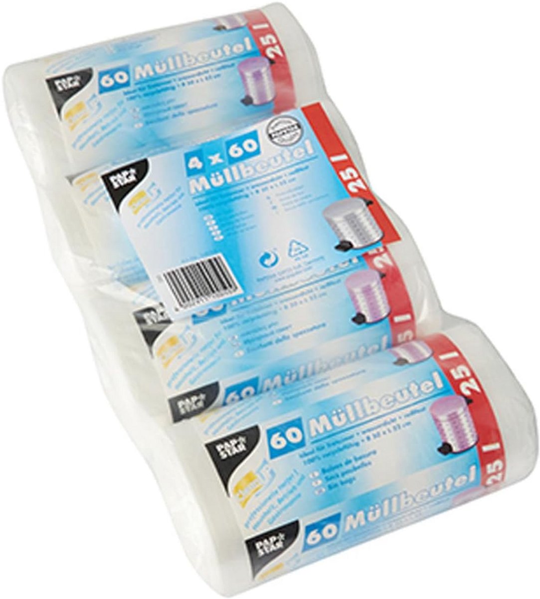 960 Transparante Vuilniszakken 25 Liter HDPE 52x50 cm