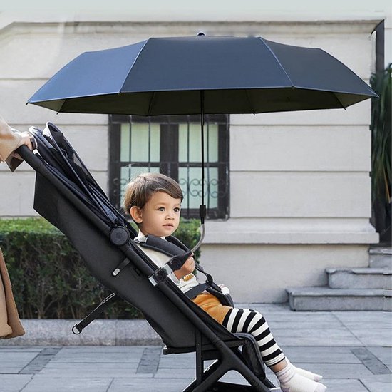 JEMIDI strand parasol met klem - UPF UV-bescherming 50 - Kantelbaar en