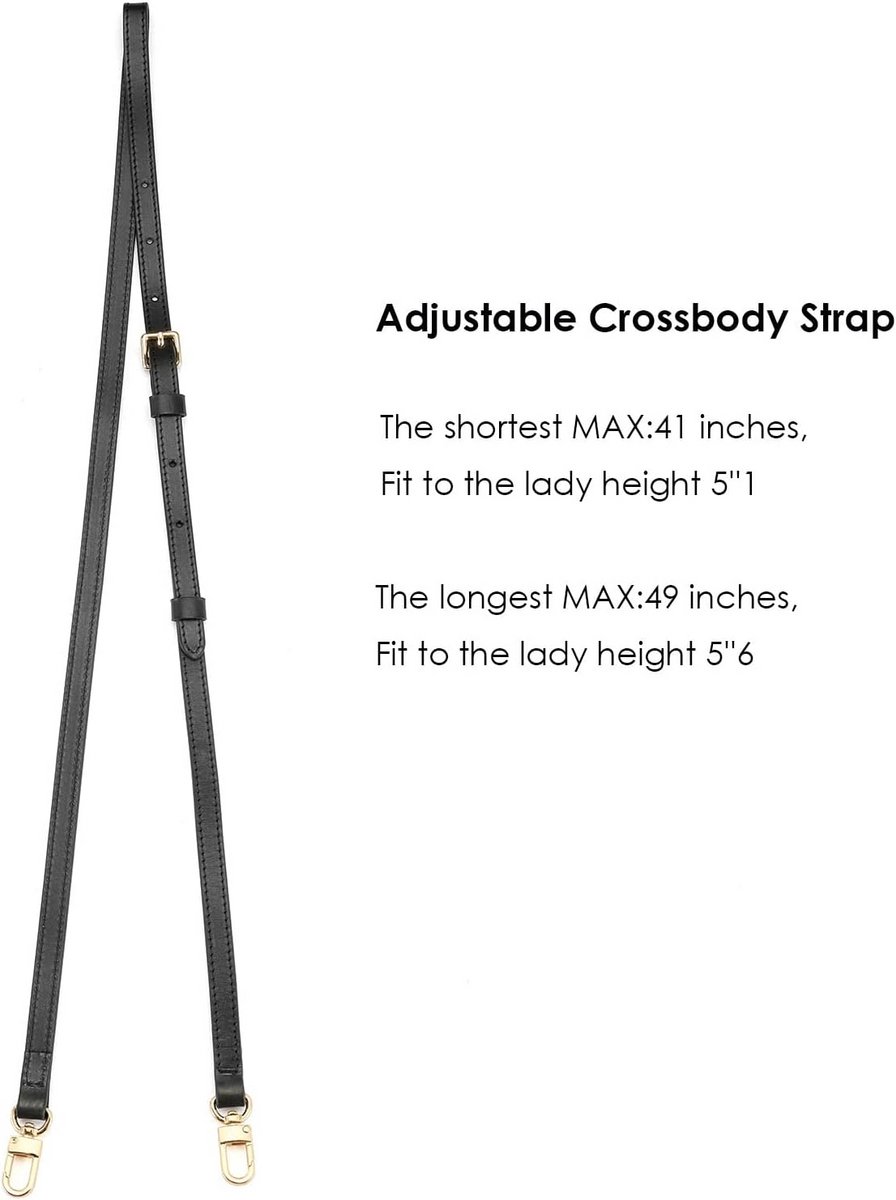 CAREOR Vervangende verstelbare lederen schouderriem met metalen draaibare haken voor crossbody tas aktetas messenger tas schoudertas portemonnee maken -2 cm breedte (gouden gesp
