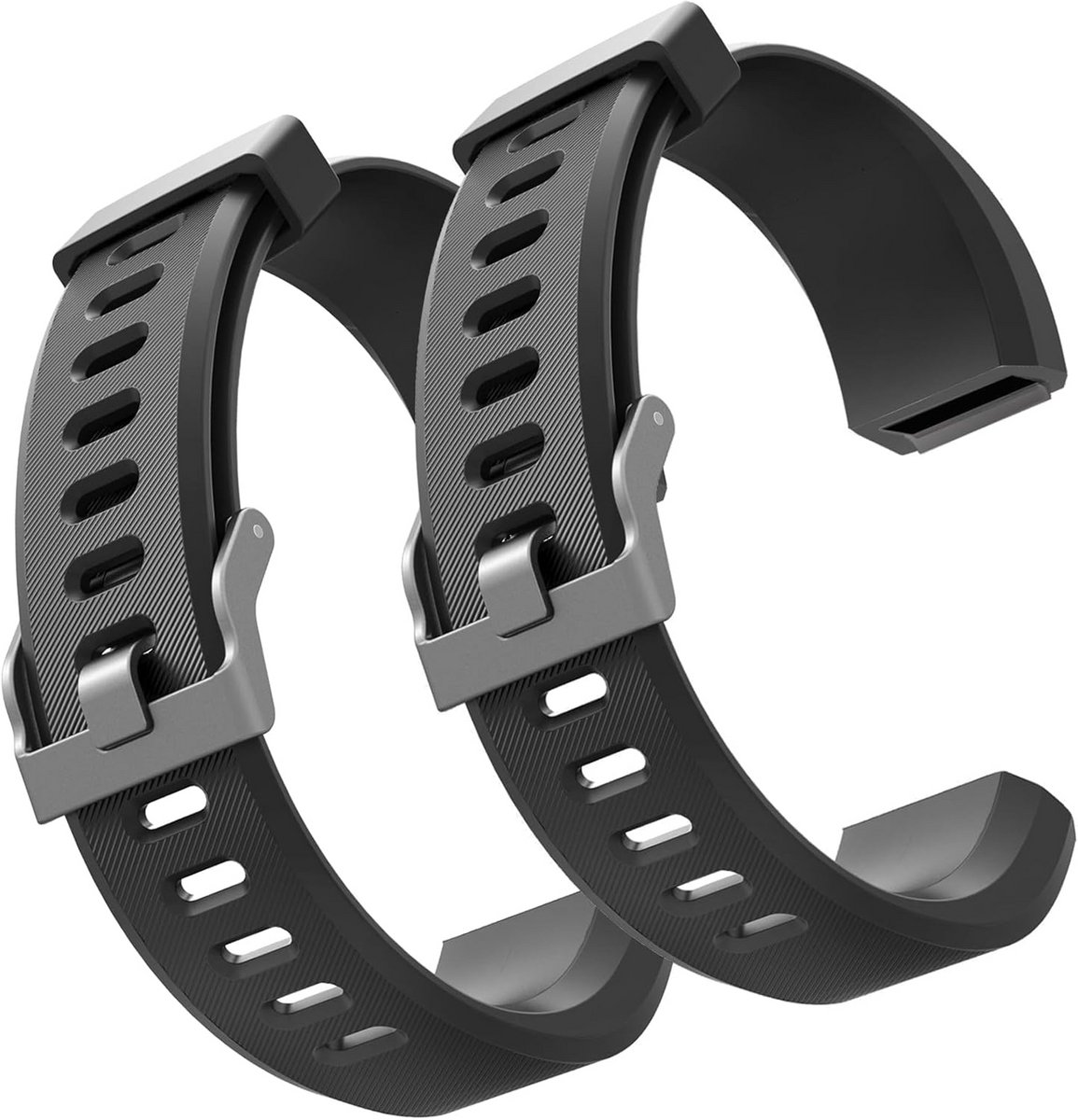 Vervangende Polsbandjes voor Fitness Tracker Smart Horloge ID115Plus HR - Zwart (2 Stuks)
