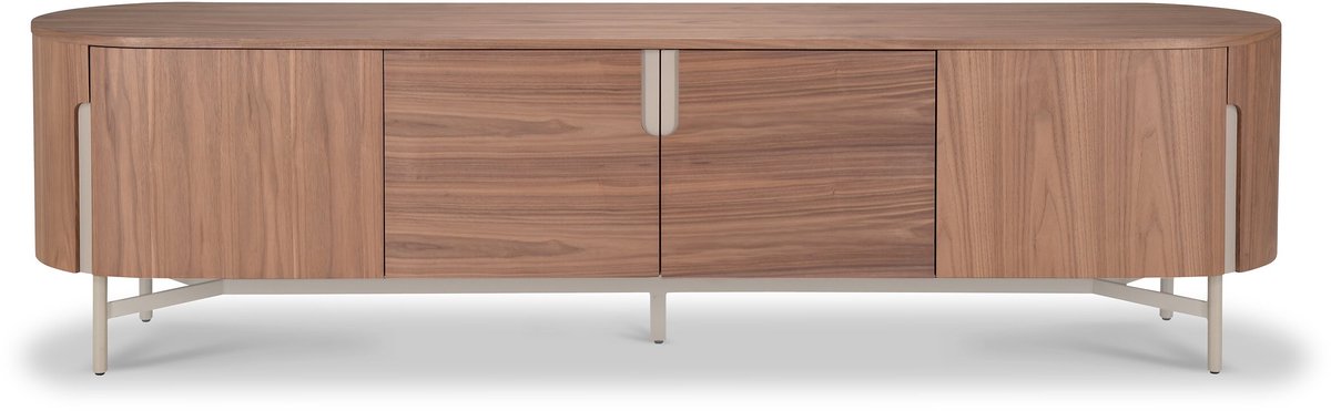 Icon Living - TV Dressoir Sarah 009 Soft-Close 220x50x60 Walnoot Poot Creme