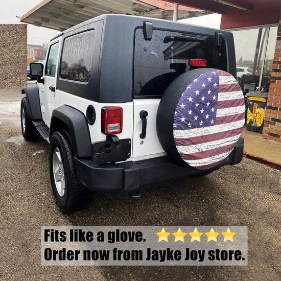 Reserve autobandenhoes, off-road 4 x 4 extreme avontuurlijke print, waterdichte stofdichte wieldoppen, voor SUV, camper, aanhangwagen, bandentas, 17 inch