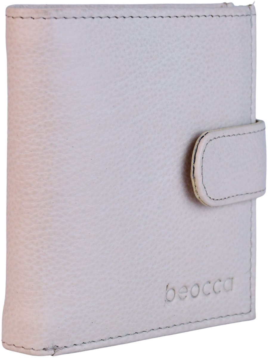 Beocca Aris Leren Portemonnee - Portefeuille van Plantaardig Gelooid Leer - Handgemaakt - Compact met Pasjes en Muntvak - Duurzaam en Tijdloos - Beige