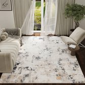 Tapiso ASH Tapis Crème Grijs Abstract Vintage Design Poil Bas Tapis Pour Salon Chambre et Couloir Antidérapant - 80x150