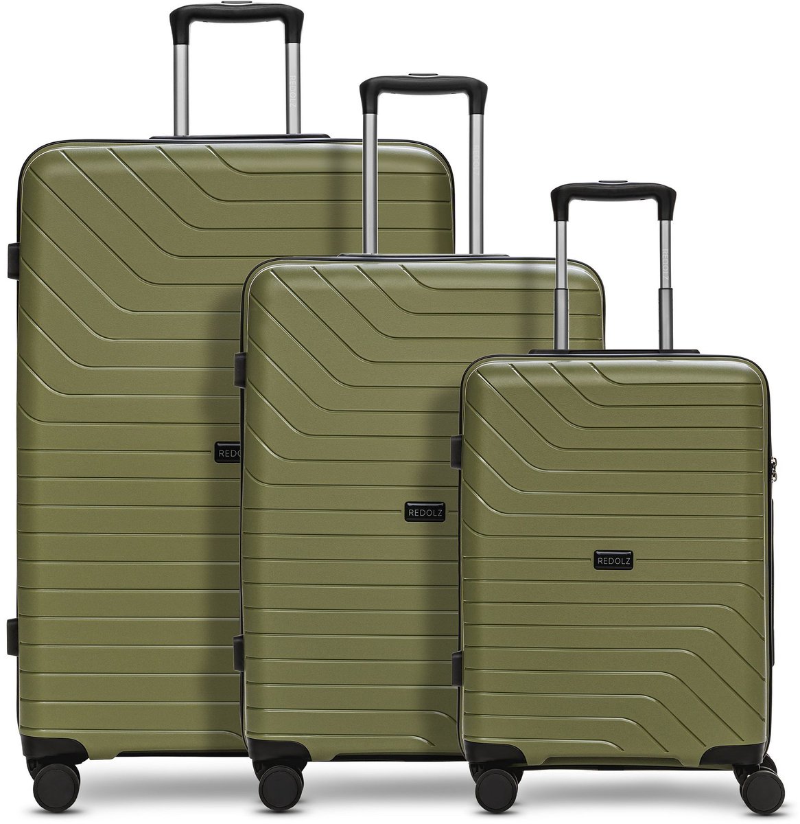 Redolz Essentials 05 3-SET 4 wielen Kofferset 3-delig - Harde bagage - TSA slot - dark-olive 2