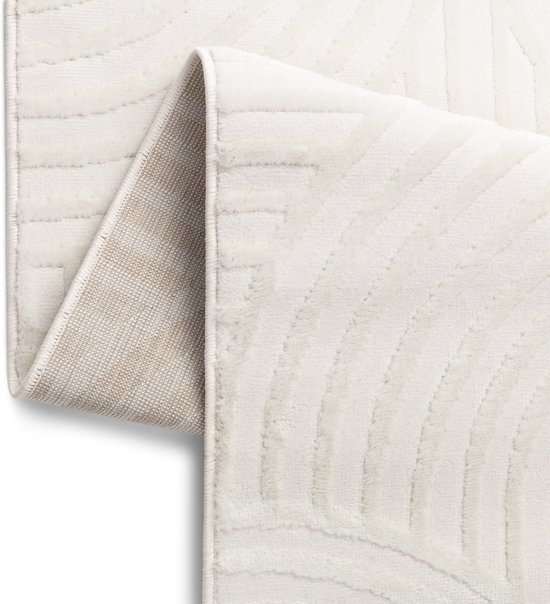 Tapiso Hygge Tapis Wit Cassé Géométrique Poils Courts Taille - 200x300