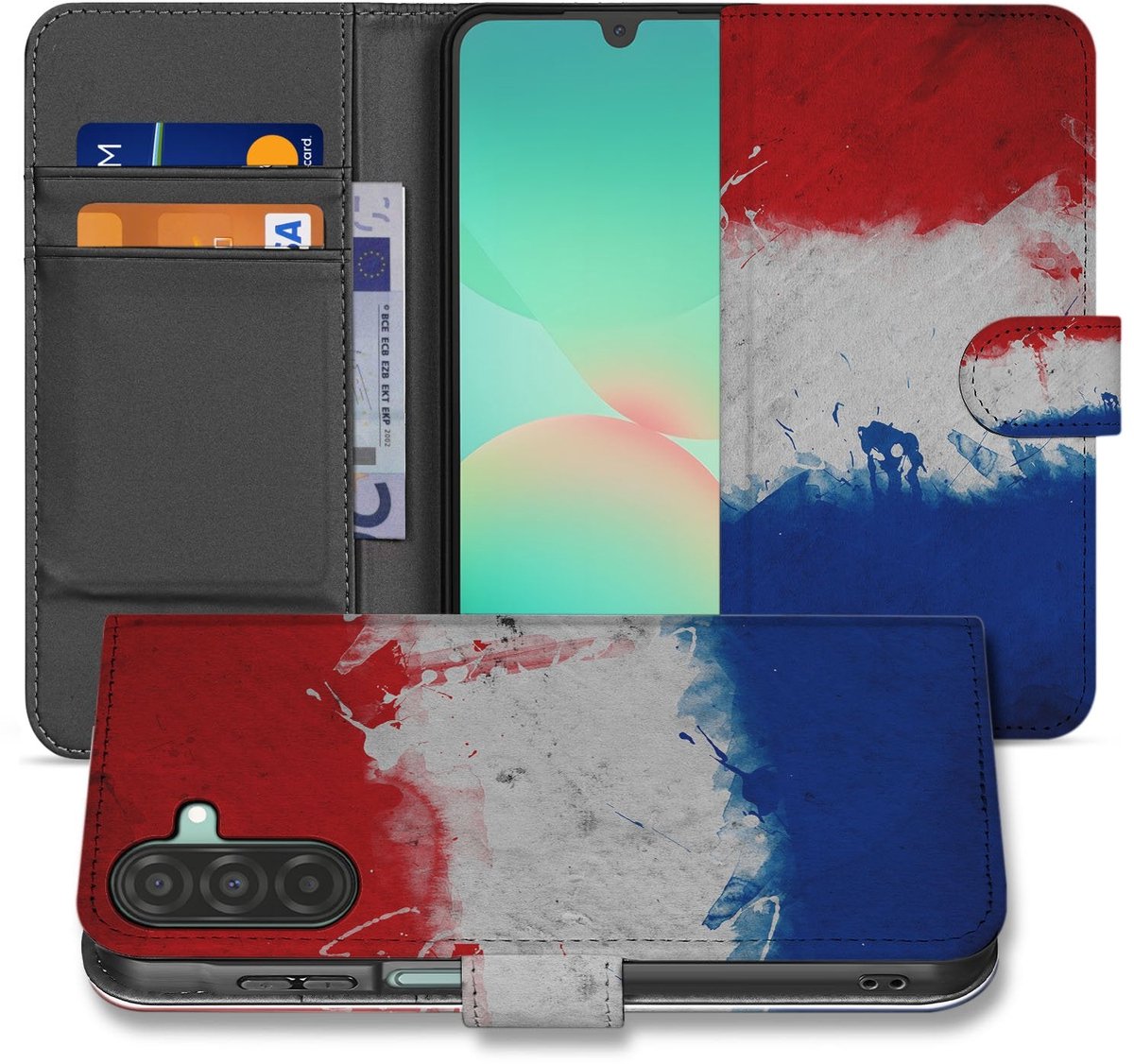 Samsung Galaxy A17 Bookstyle Case Nederlandse Vlag Met Pasjes