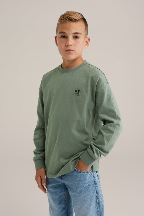 WE Fashion Jongens oversized T-shirt met patch