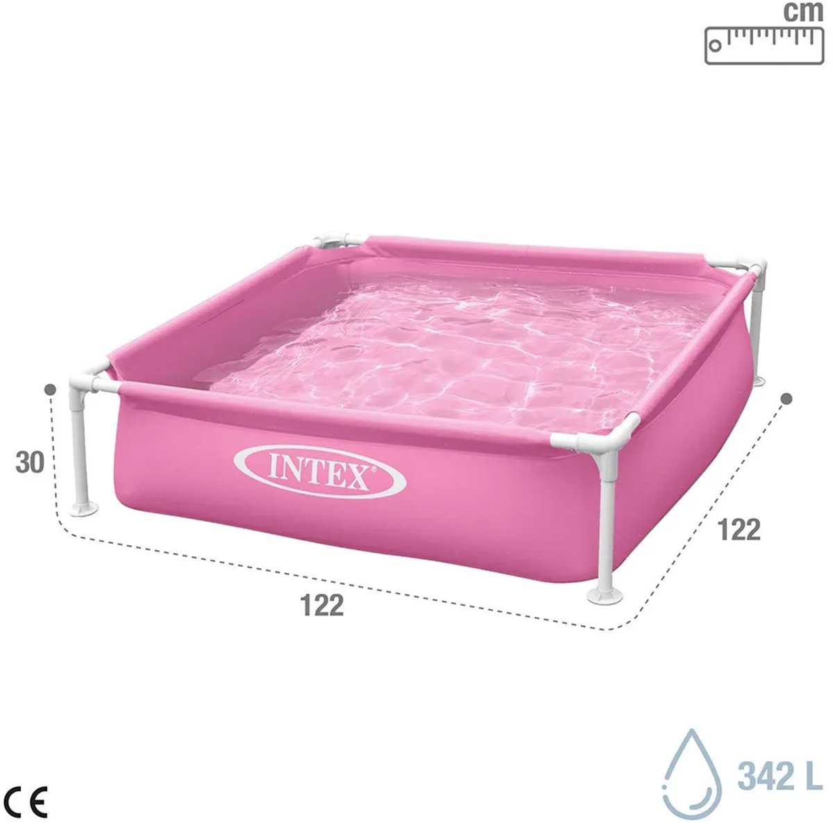 Intex Mini Frame Pool - Opzetzwembad - 122 x 122 x 30 cm - Roze — afbeelding 11
