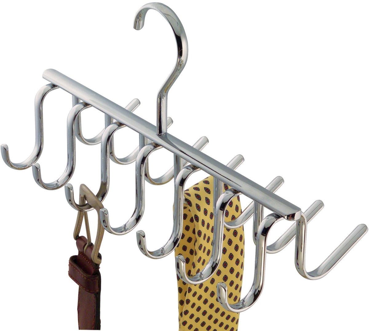 Unyqoos® Stijlvolle metalen hanger met 14 haken voor riemen en stropdassen