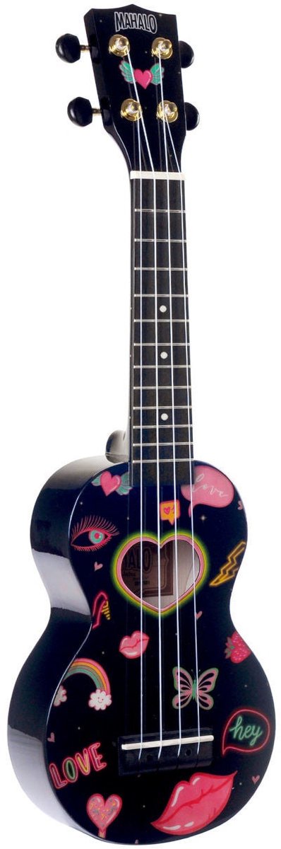 Mahalo MA1HE/BK Art Series Heart Black sopraan ukelele