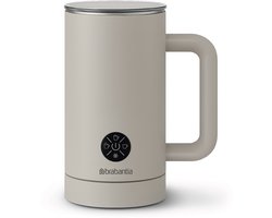 foto van Brabantia Elektrische Melkopschuimer - 4-in-1 - 300 ml - Warm en Koud Opschuimen - Beige - BBEK1048SB